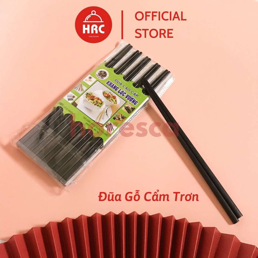 Đũa gỗ cao cấp Khang Lộc Vượng (GIÁ RẺ) Đũa 100% gỗ tự nhiên đầu vuông trơn các loại vỉ 10 đôi