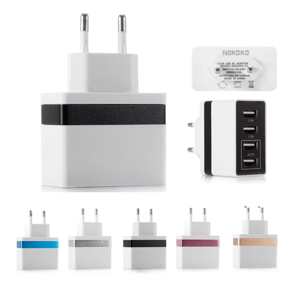 4USB Ports Charger for cellphone 5V 4.2A Wall Charging