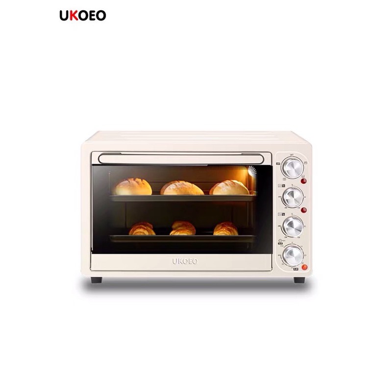 [GIÁ SỐC] Lò nướng bánh  UKOEO 32L D1 làm bánh đa năng 1600W (kèm 2 khay inox)