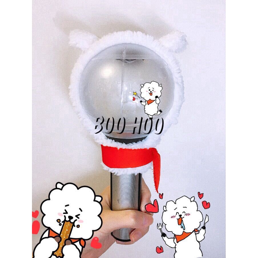 KPOP BTS BT21 Light Stick Plush Head Cover LightStick Cap