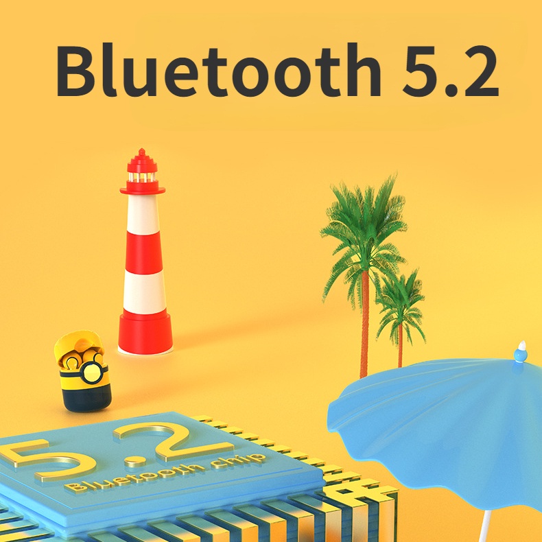 Tai Nghe Không Dây Bluetooth TWS Mini Hình Minion Dễ Thương Giảm Tiếng Ồn Chất Lượng Cao