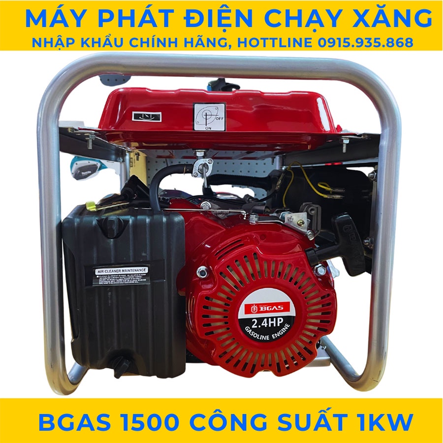 Máy phát điện chạy xăng Bgas1500, Công suất 1kw nặng 24 kg, Electric tool