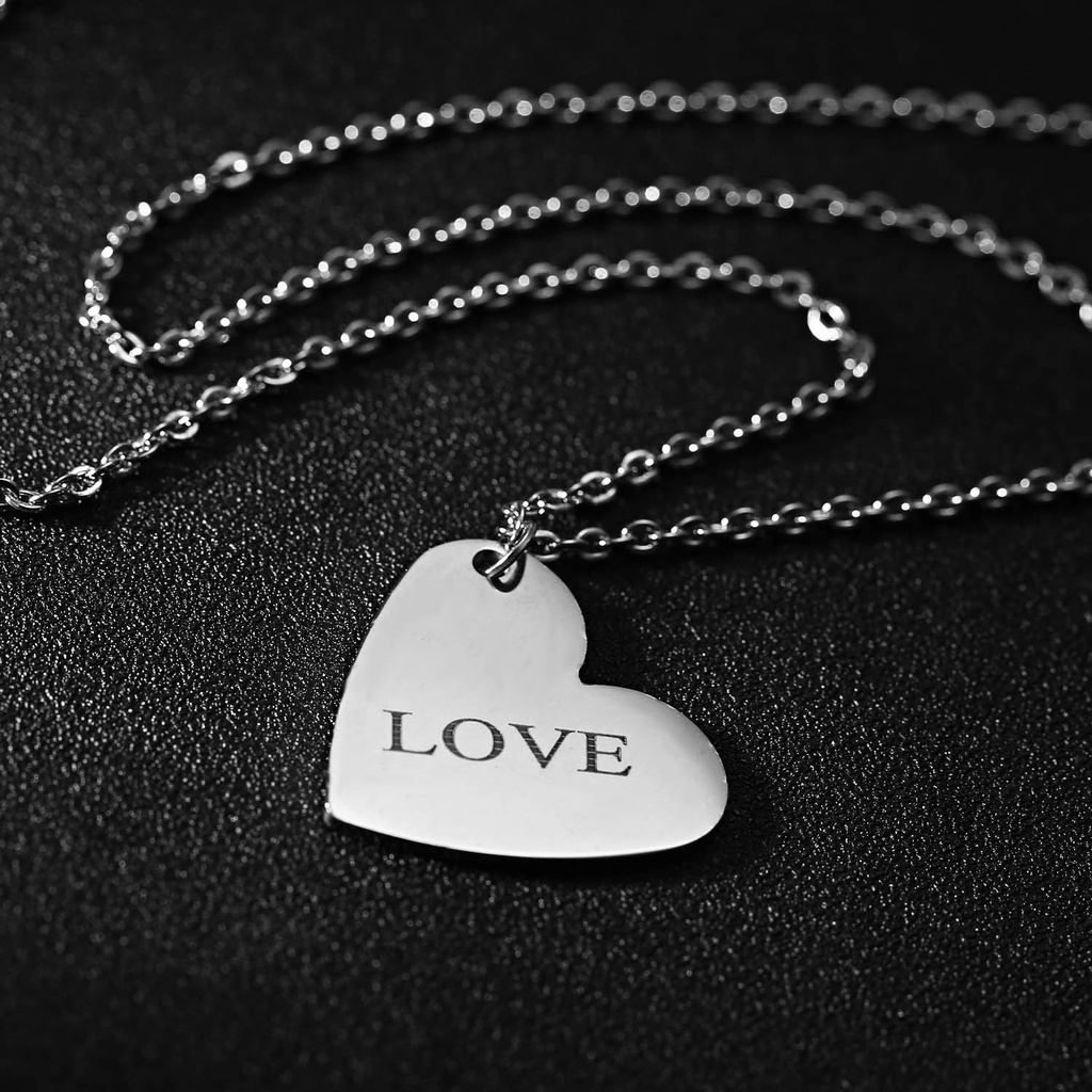 Vòng cổ Tình Bạn Bằng Thép Không Gỉ Khắc Chữ Love Thời Trang DIY Dành Cho Nam Và Nữ