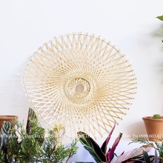 Chao Đèn Mây Tre Đan Hình Lá Sen, Đèn Mây Tre, Đèn Thả Trần Mây Tre Tự Nhiên, Đèn Decor Phòng, Nội Thất Mây Tre Đan