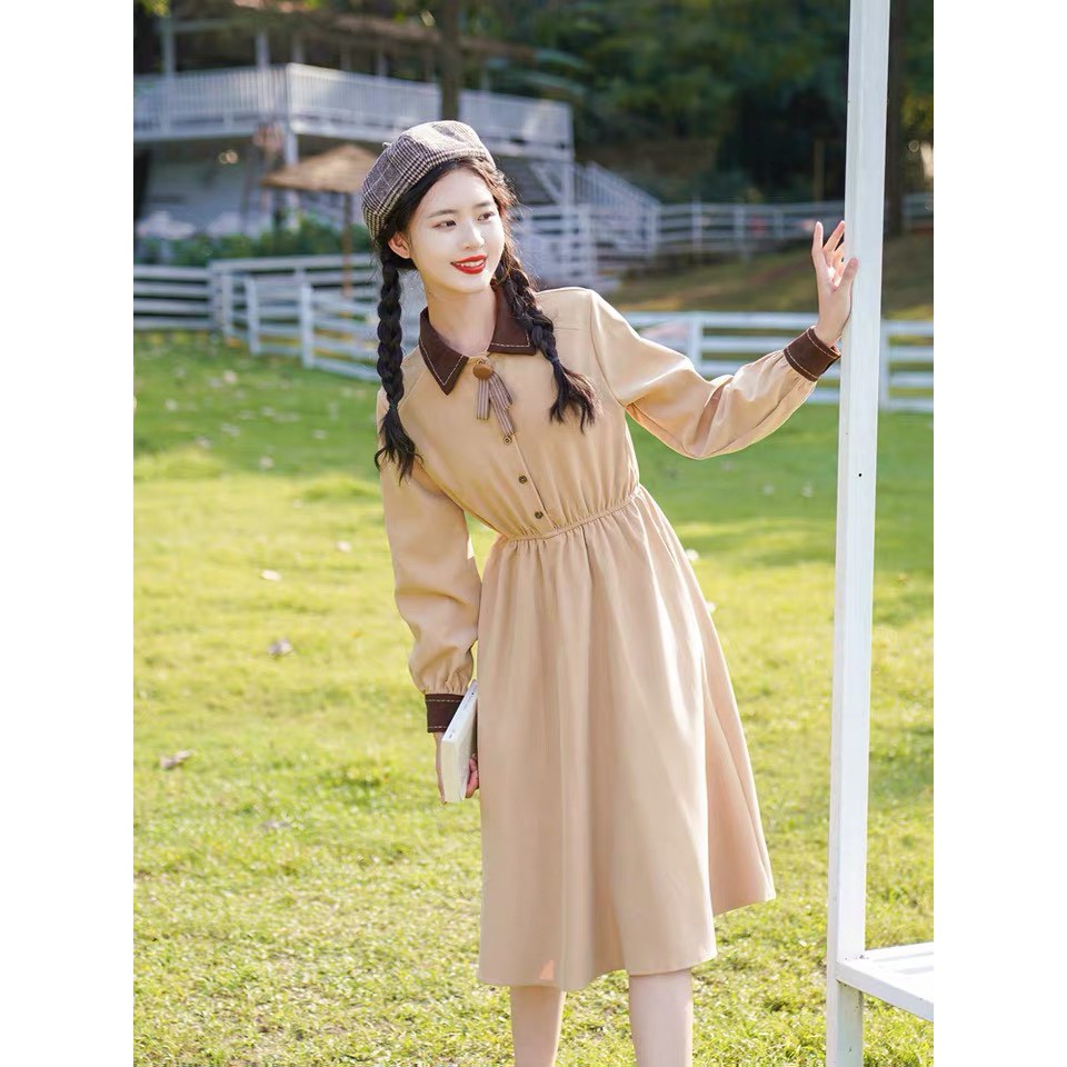 Váy dáng dài xòe Vintage - Hàng Thiết kế Hàn | BigBuy360 - bigbuy360.vn