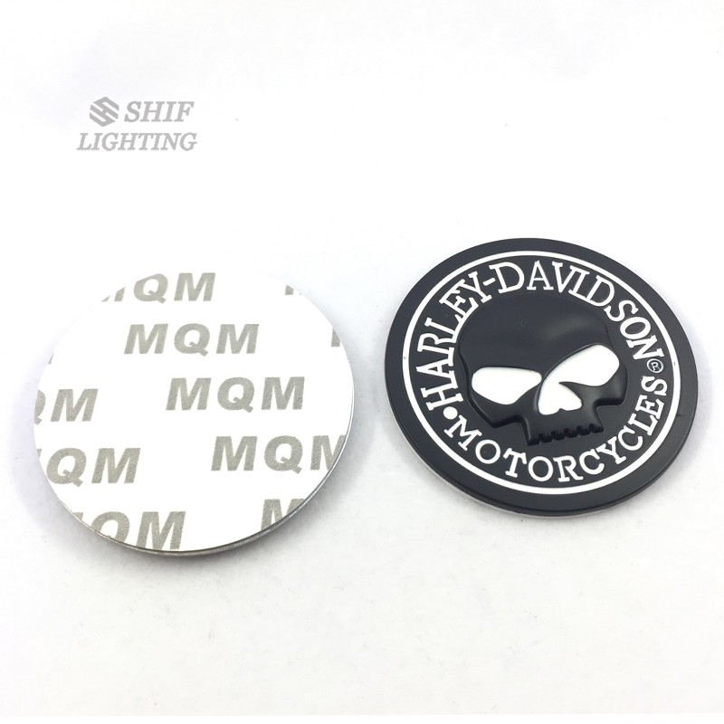 Logo đầu lâu bằng kim loại dán xe Harley Davidson