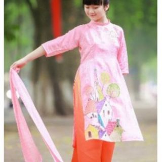 Rập áo dài bé gái 1-10T