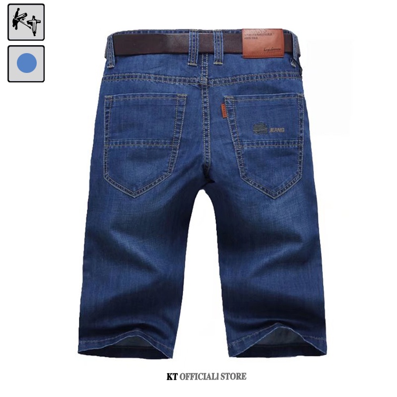 Quần Short Denim Xanh Dương Bạc Màu Dáng Ôm Size Lớn Thời Trang Nam 28-38 Phiên Bản Hàn Quốc-KT2006