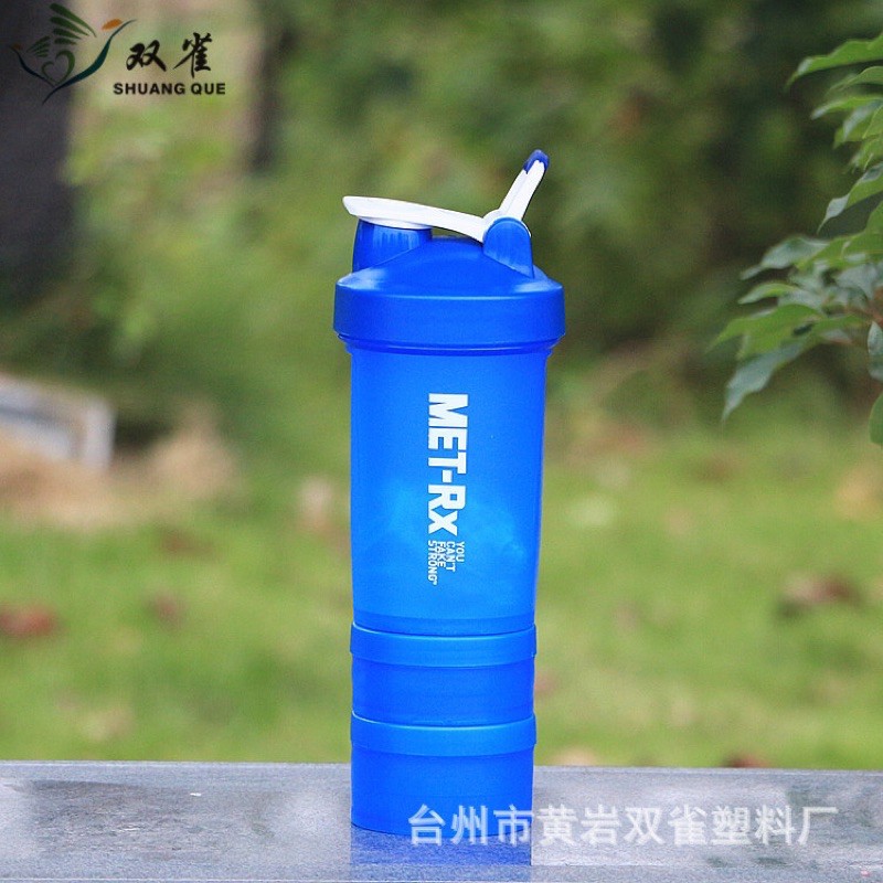 Bình Lắc Shaker Tập GYM 3 Ngăn 500ml Chế Sữa Protein - Đa Năng