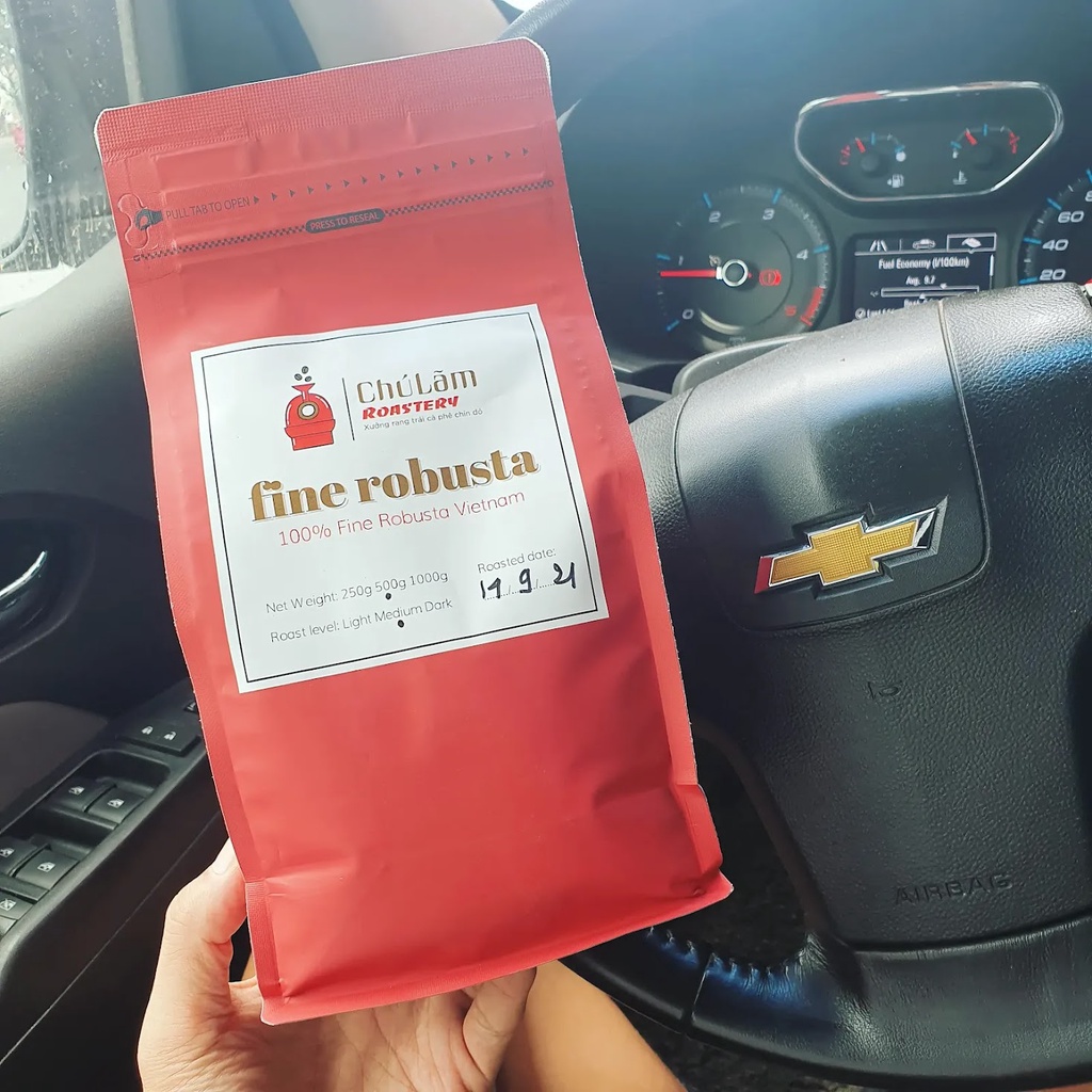 Cà phê FINERO hạt robusta Campout fine robusta cafe pha máy Việt Nam rang xay chín đỏ 100%, lên men tự nhiên