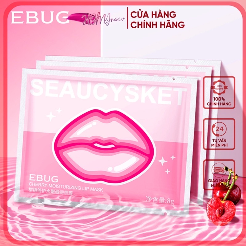 SEAUKYSKET - Mặt Nạ Môi từ trái Cherry tươi, Mask Môi Cấp Ẩm Nội Địa Trung Bioaqua Images