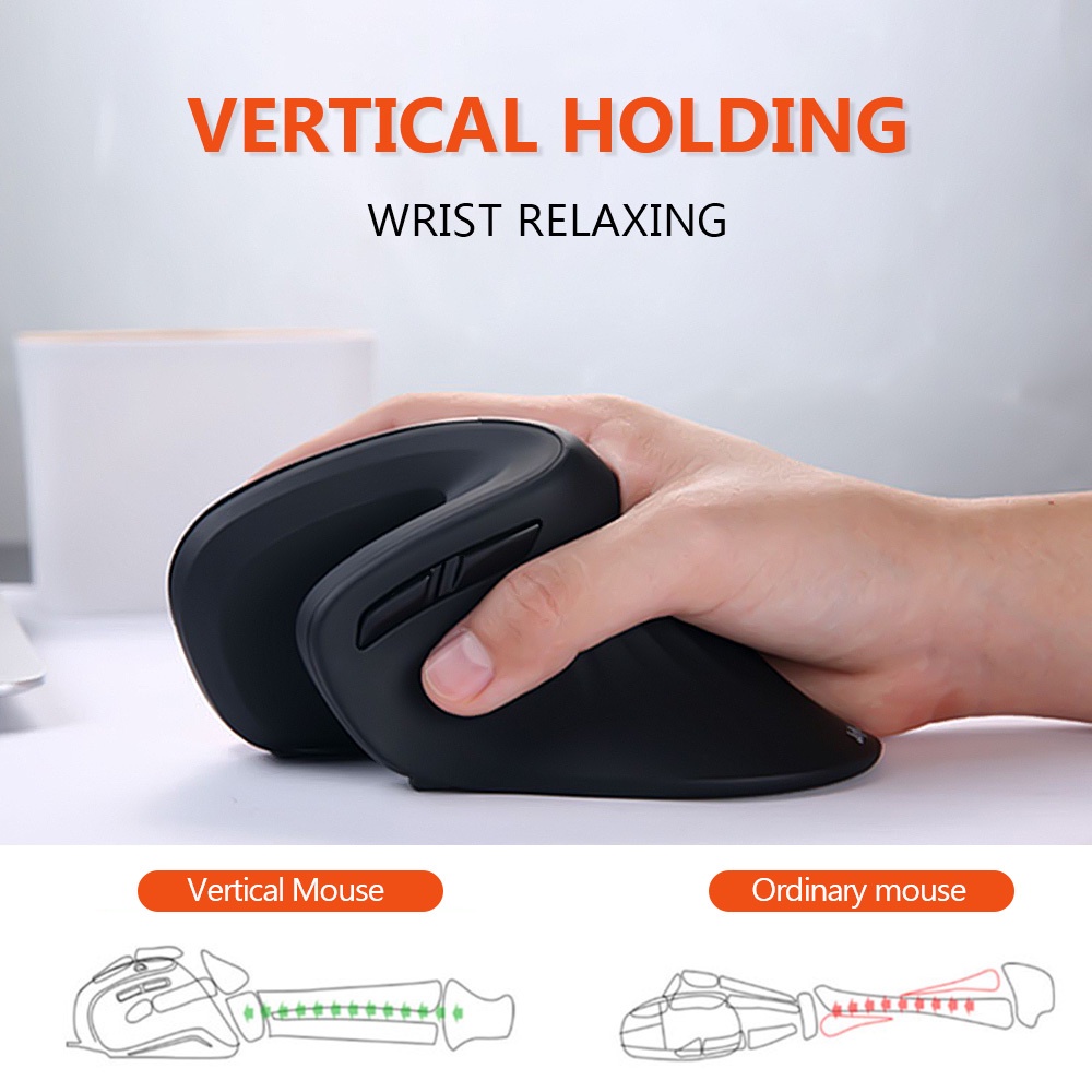 Chuột Quang Không Dây Dạng Đứng Thiết Kế Độc Đáo 2.4G 3200 DPI Dùng Để Chơi Game