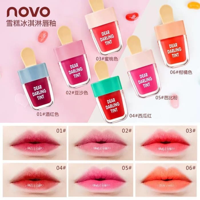 (hàng Mới Về) Son Tint Novo Lâu Trôi Thiết Kế Hình Que Kem Dễ Thương