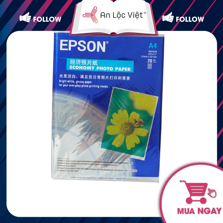 Giấy in ảnh - Giấy in màu khổ A4 EPSON 130 gsm - 230 gsm