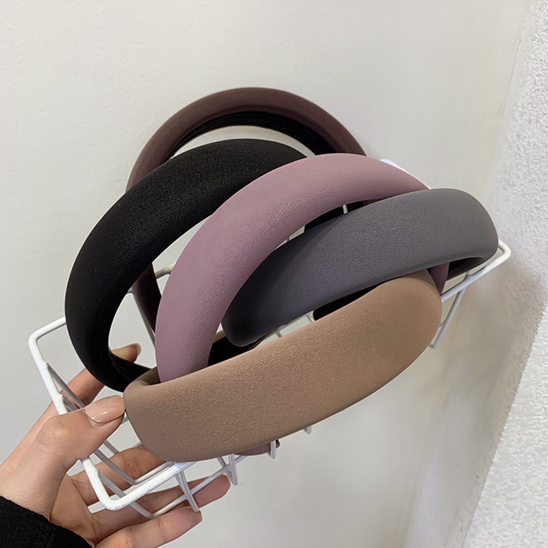 Băng đô bản rộng 3cm bằng da PU thời trang dành cho nữ