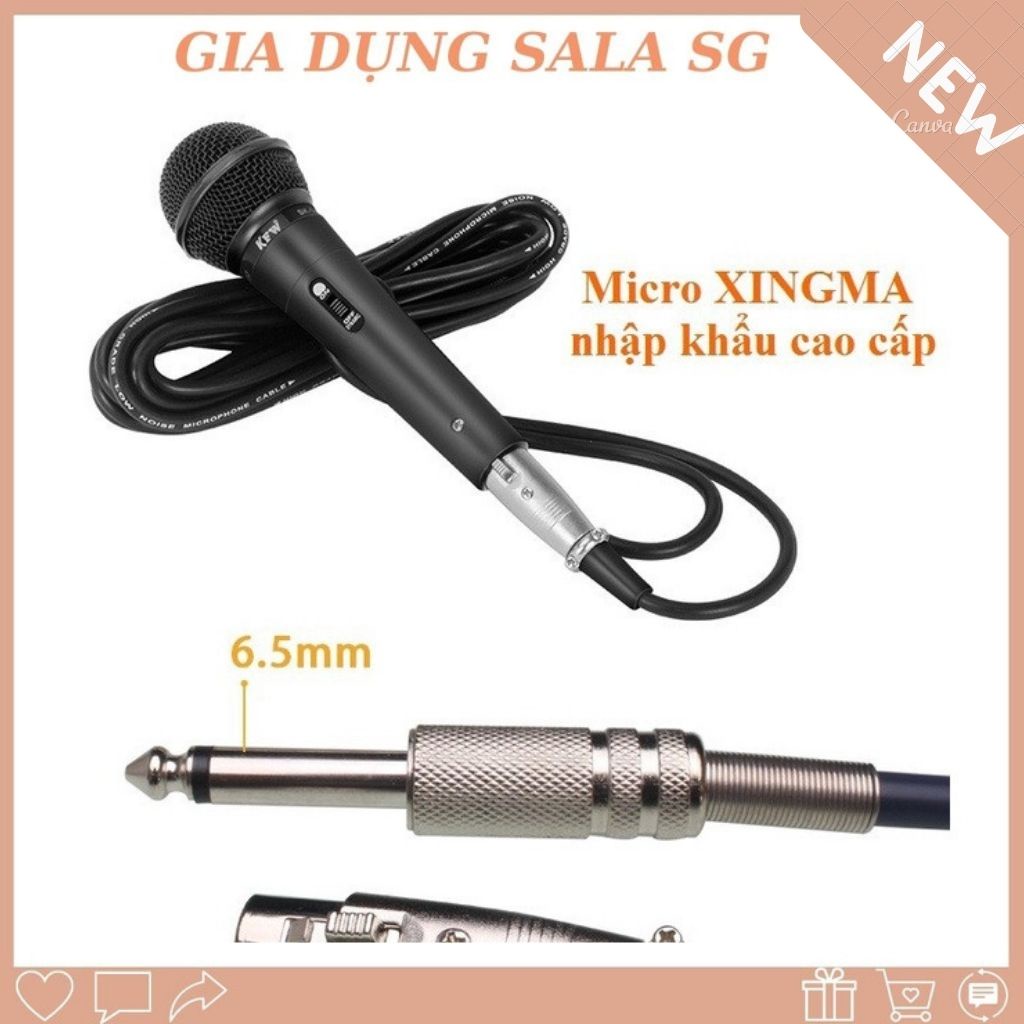 Micro Hát Karaoke Phòng Thu XINGMAAK-319, Micro Chuyên Nghiệp Có Dây, Chống Hú, Chống Rè