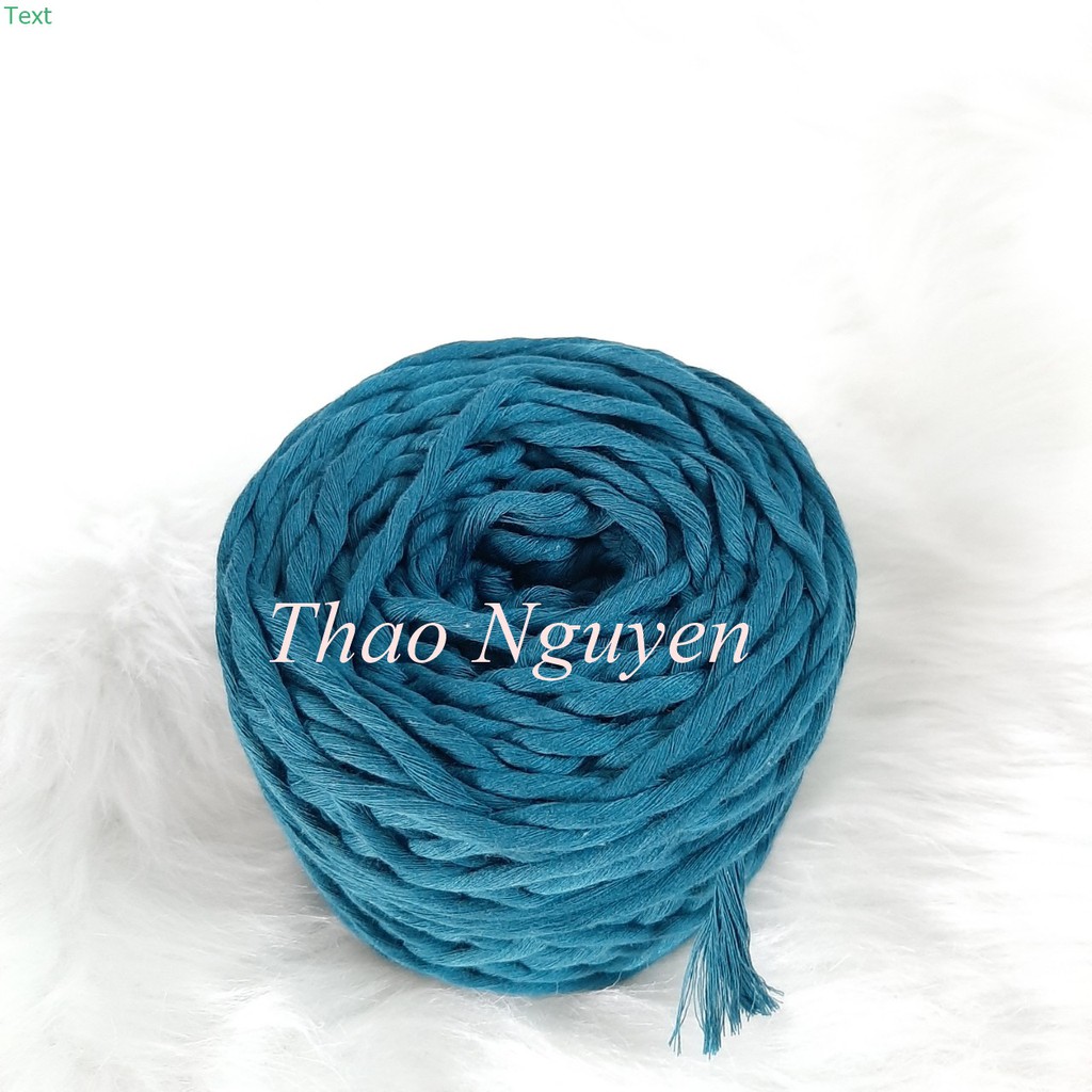 ( ảnh thật). Dây thừng macrame, dây cotton màu XANH CỔ VỊT.