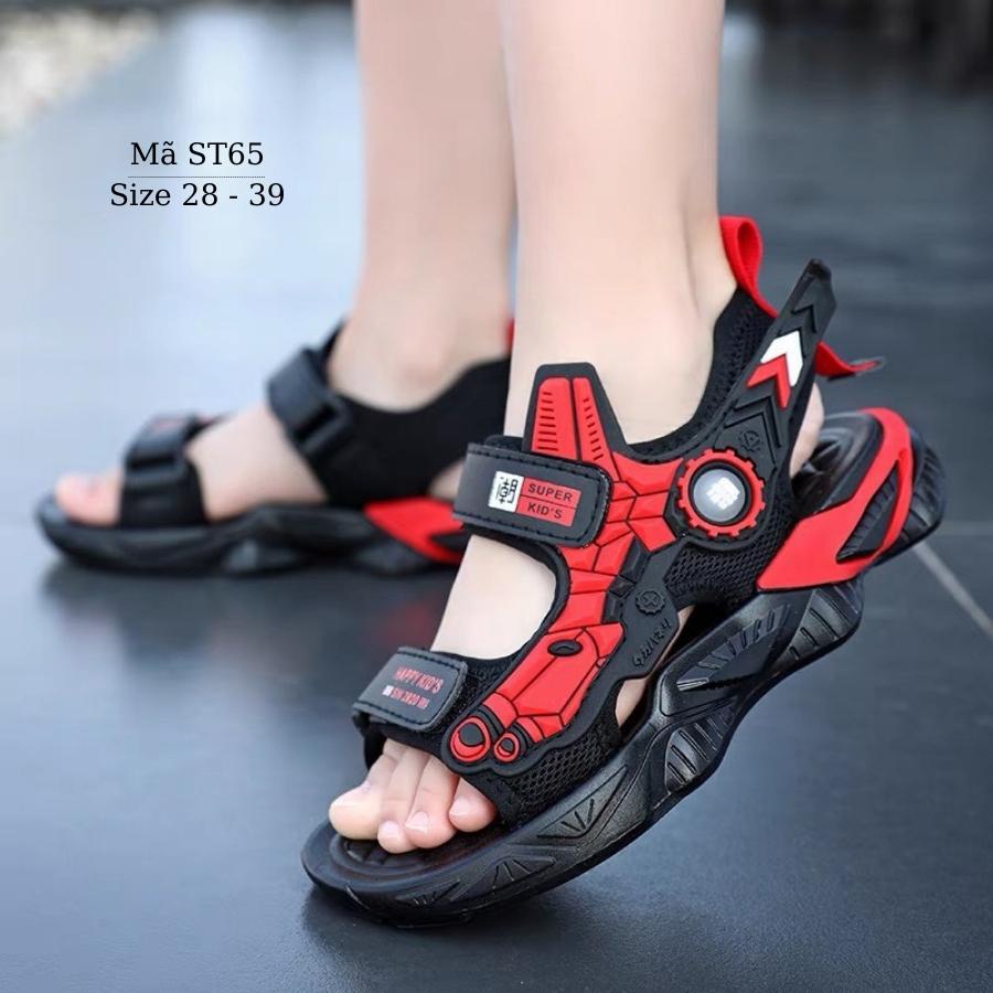 Giày sandal bé trai có size đại cho học sinh chân ngoại cỡ LIMIBABY da cao cấp hình siêu nhân nhẹ êm kháng khuẩn ST65