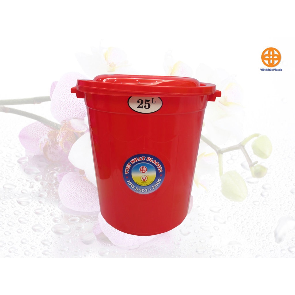 Thùng nhựa 25L có nắp 5360 thùng xô to