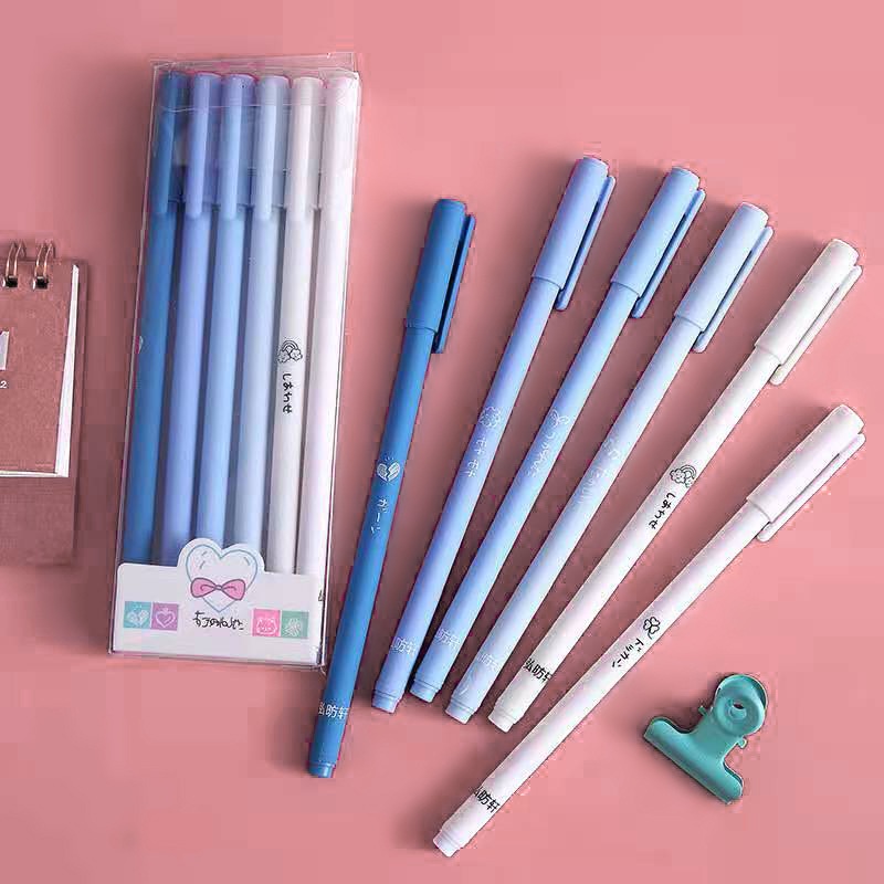 6 Bút Bi Mực Đen Ngòi 0.5mm