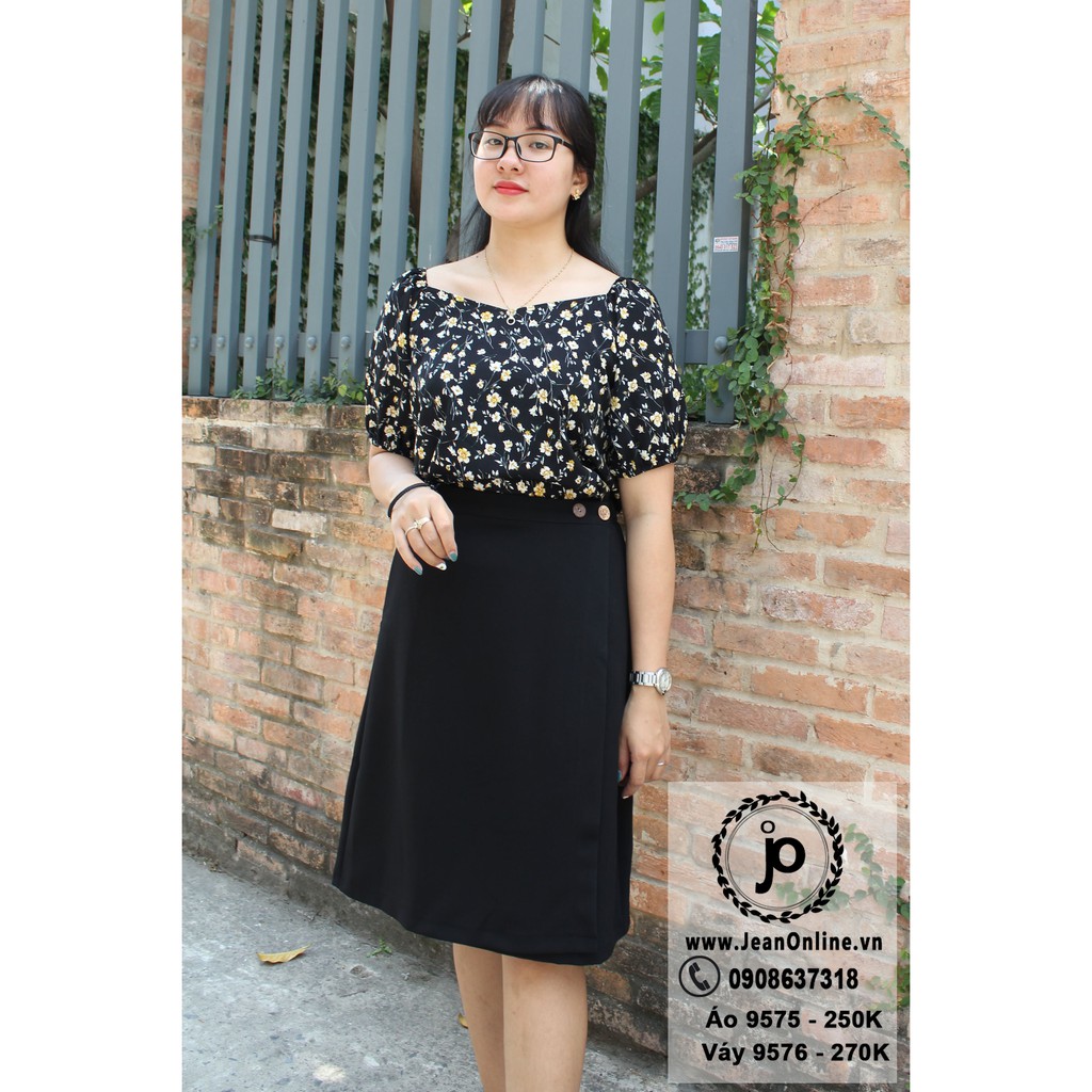 Chân Váy Dài Vạt Chéo Nút (MS 9576) Chân váy dài, thời trang công sở bigsize