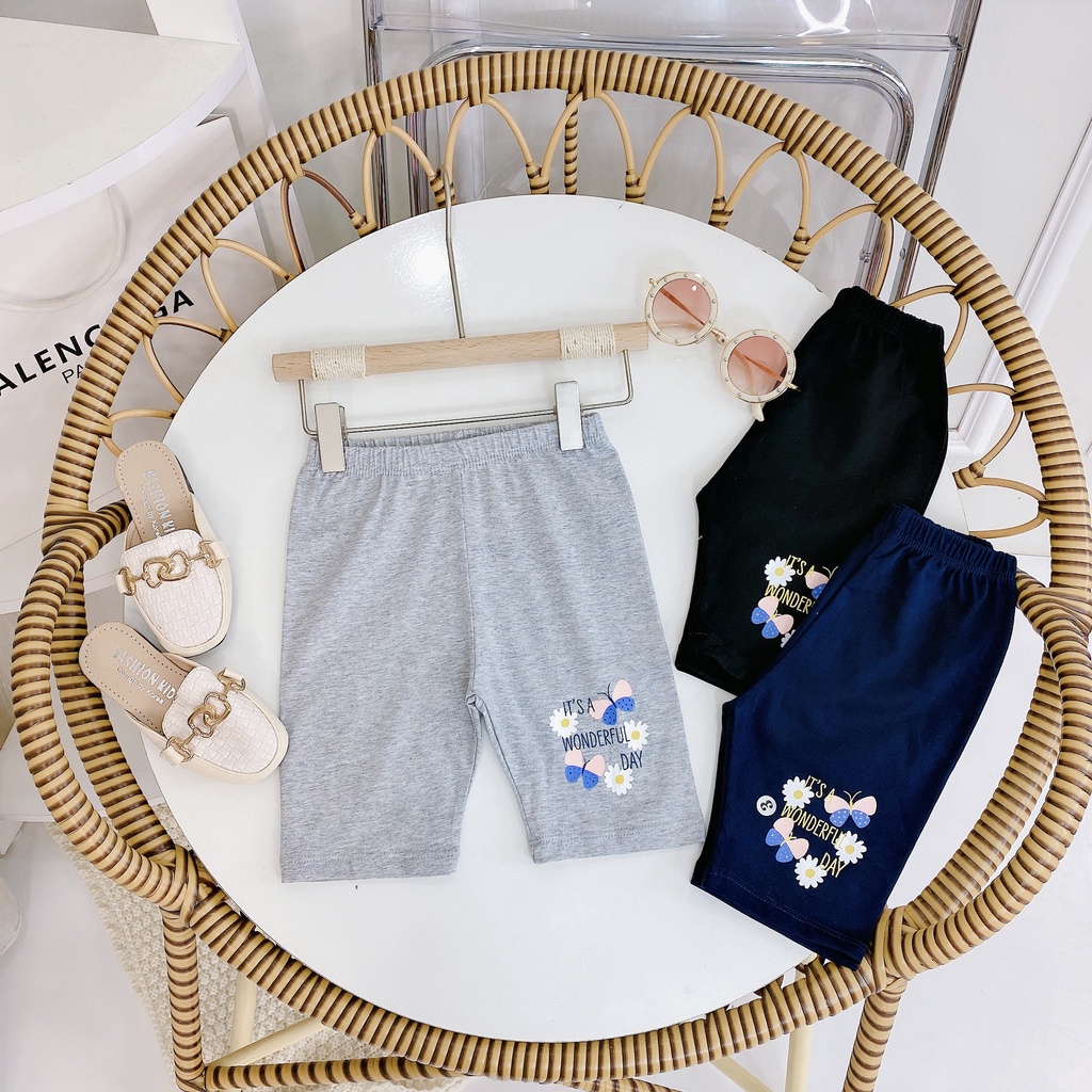 Quần Legging Lửng bé gái size đại  Cotton co giãn 4 chiều 6 7 8 9 10 11 12 tuổi