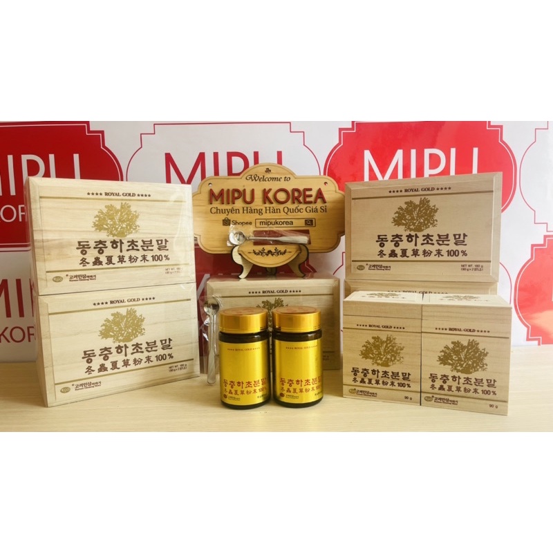 Bột Đông Trùng Hạ Thảo Royal Gold KGS Hàn Quốc Hộp 180g (90g x 2lọ)