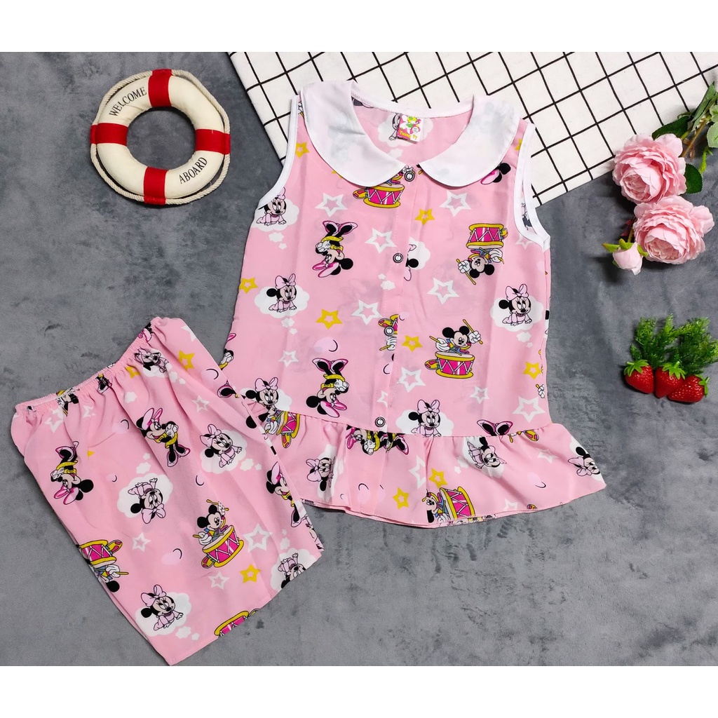 Combo 3 Bộ Lụa Sát Nách Khuy Giữa Bé