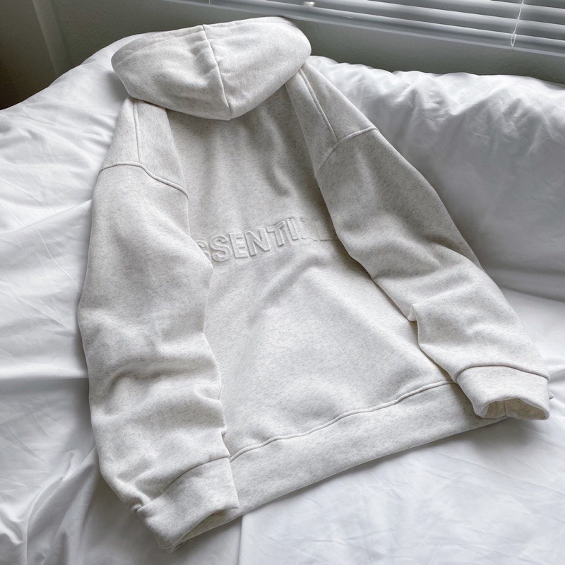 Áo Khoác dây kéo in chữ nổi ESS 2 màu Xám/Xanh Unisex nam nữ siêu đẹp (hình thật) tại Boin Store