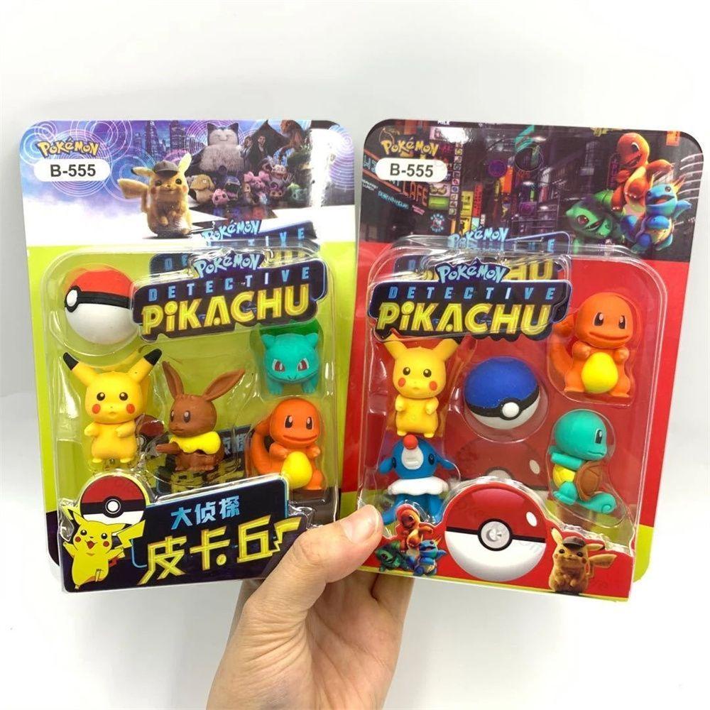 PEWANY Hộp 5 Gôm Tẩy Tạo Hình Nhân Vật Hoạt Hình Pokemon