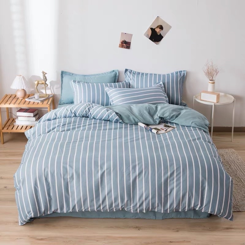 Set Bộ Vỏ Chăn Ga Cotton Poly Hoạ Tiết Tối Màu, Chất Vải Đanh Mát _shinbedding