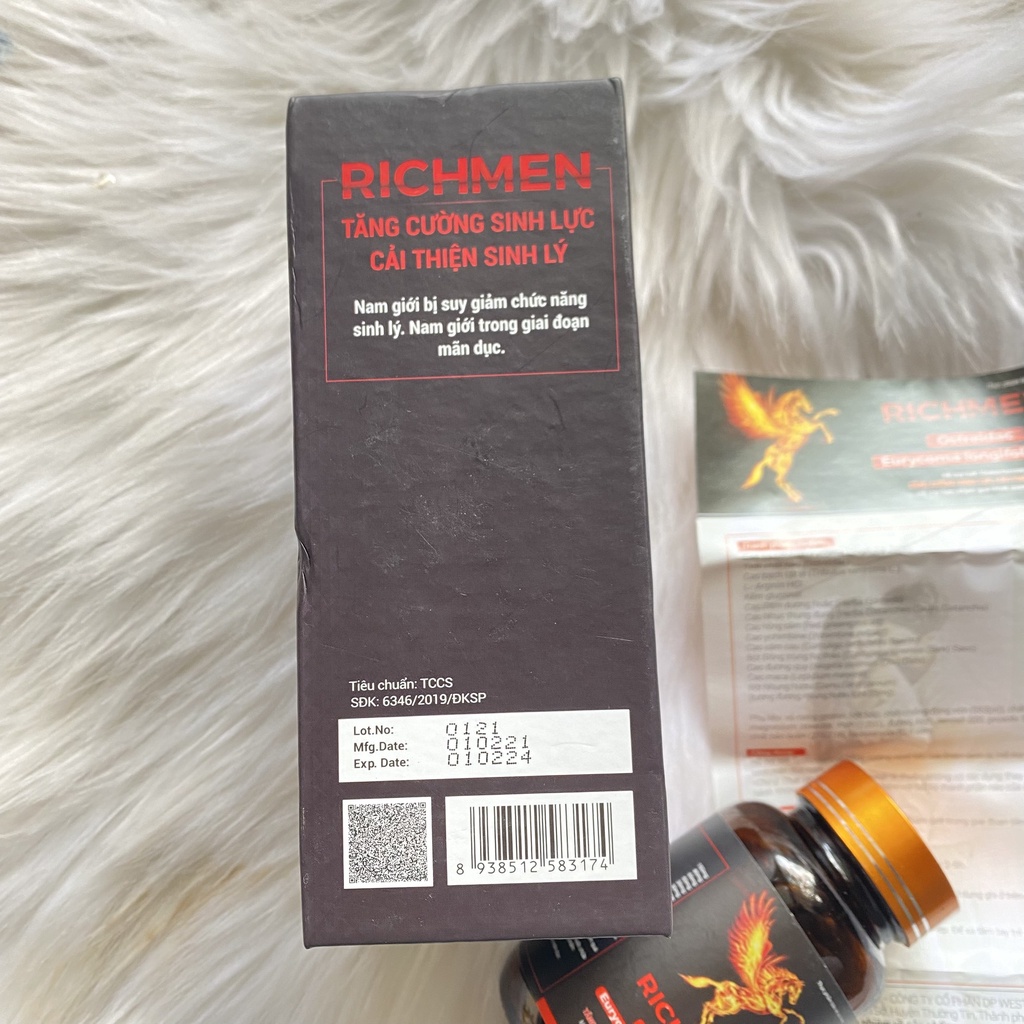 RICHMEN hộp 30viên-Tăng cường sinh lý nam, tăng cường sinh lực, cải thiện sinh lý, hỗ trợ làm chậm quá trình mãn dục nam