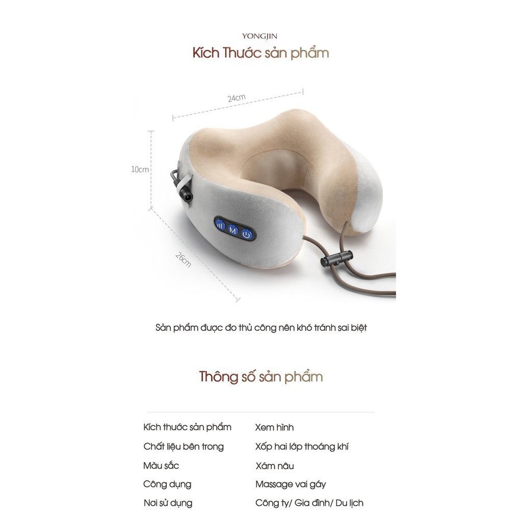 Gối massage cổ vai gáy U Shaped máy mát xa trị liệu cao cấp công nghệ Nhật Bản