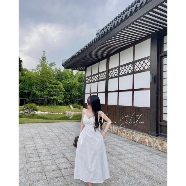 Váy hai dây eo chun_Anne Studio