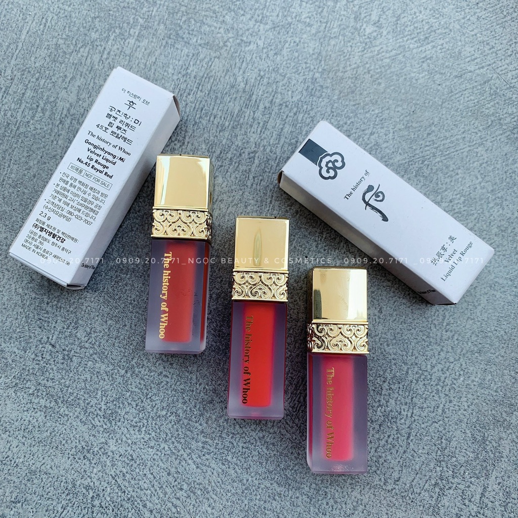 Son kem nhung lì Whoo GJH Mi Velvet Liquid Lip Rouge mini 2.3g