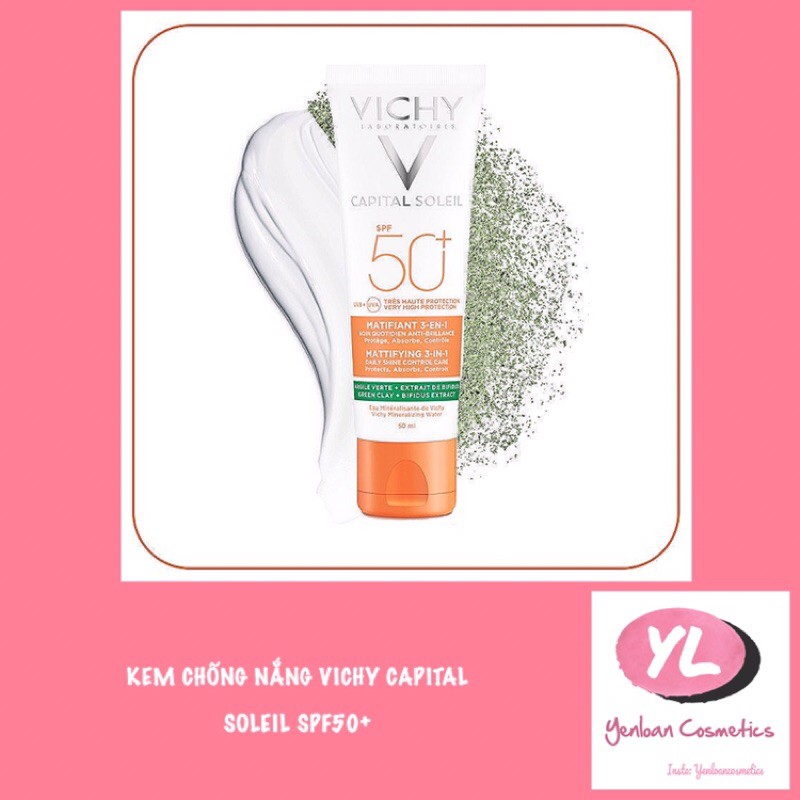 [Bill Authentic] Kem chống nắng Vichy Capital Soleil Matifiant 3in1 SPF50+