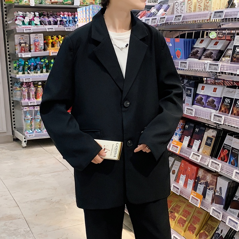 Áo khoác vest dáng rộng màu trơn phong cách Hàn Quốc thời trang thu đông cho nữ