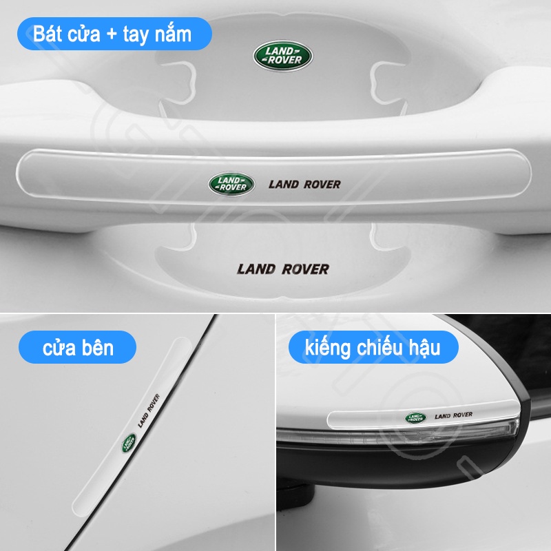 GTIOATO Trong Suốt Bộ Bảo Vệ Tay Nắm Cửa ô Tô Bộ Bảo Vệ Bát Cửa Gương Hậu Xe HơI MiếNg DáN ChốNg XưỚC Phụ Kiện Oto Cho Land Rover Range Rover Defender Velar Evoque Discovery 4