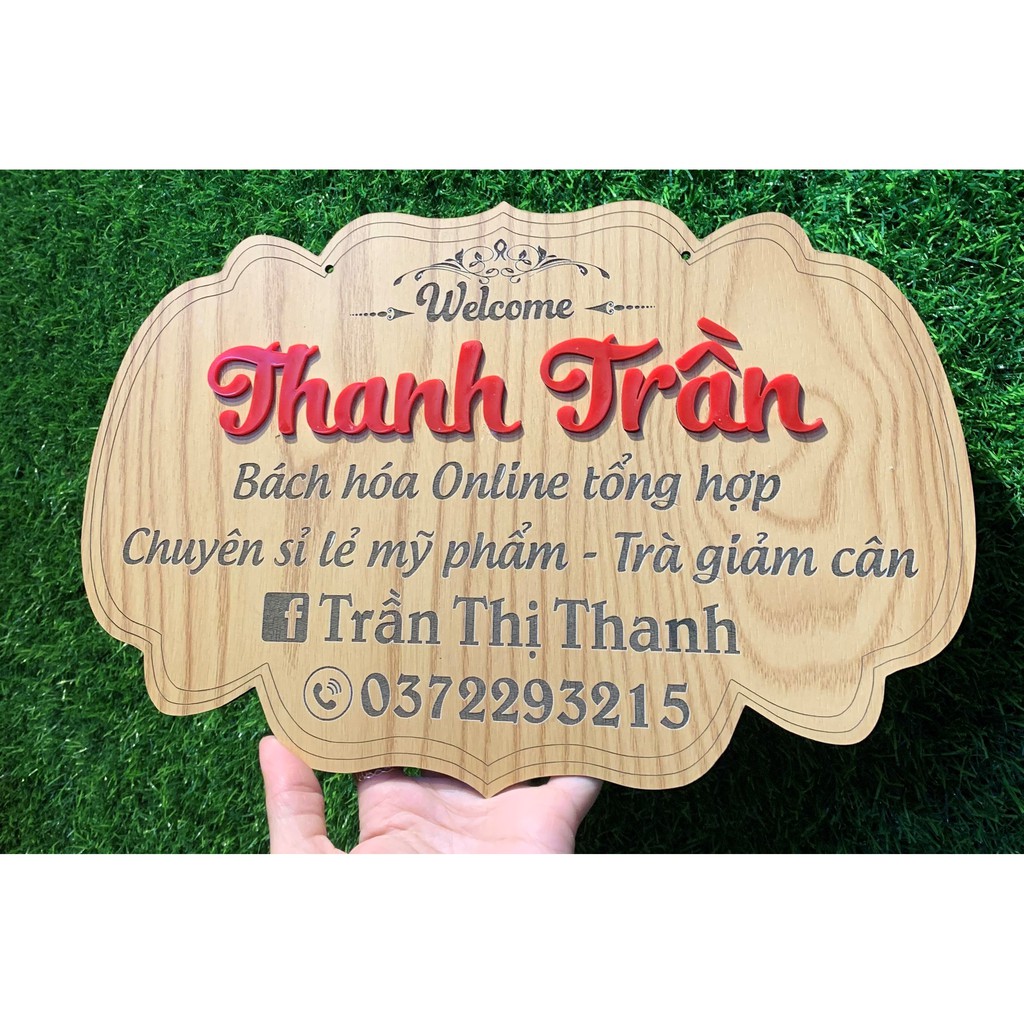 BẢNG GỖ TÊN SHOP [FREE SHIP-FREE THIẾT KẾ]