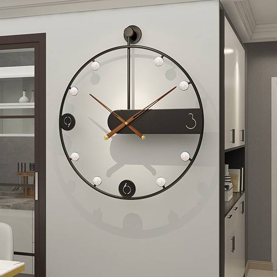 Modern luxury light brick wall decoration digital clock living room office wall decoration wall clock mute