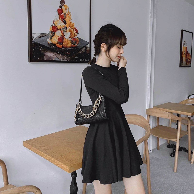 BASIC LONGSLEEVES DRESS - ĐẦM TAY DÀI DÁNG XOÈ