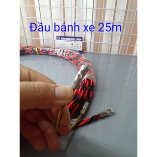 Dây mồi 25m 6mm 3 lõi xoắn đầu bánh xe ( kèm 1 dây thắt )