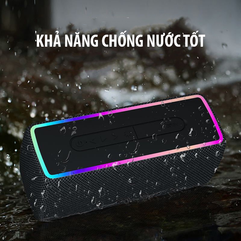 Loa bluetooth W3 siêu trầm có led tích hợp công suất 10W chống nước không dây - KONOHA