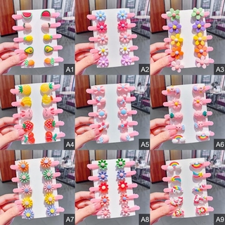 Set 10 kẹp tóc hình nơ/trái cây màu kẹo bằng resin dễ thương cho bé gái