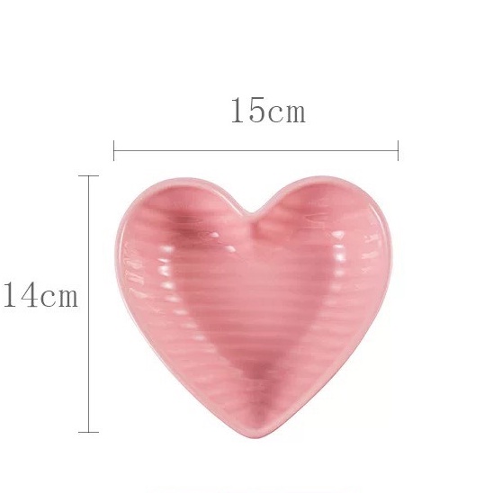 Bộ Đĩa Sứ Decor Màu Hồng Chén Dĩa Dễ Thương Cute Cao Cấp V58