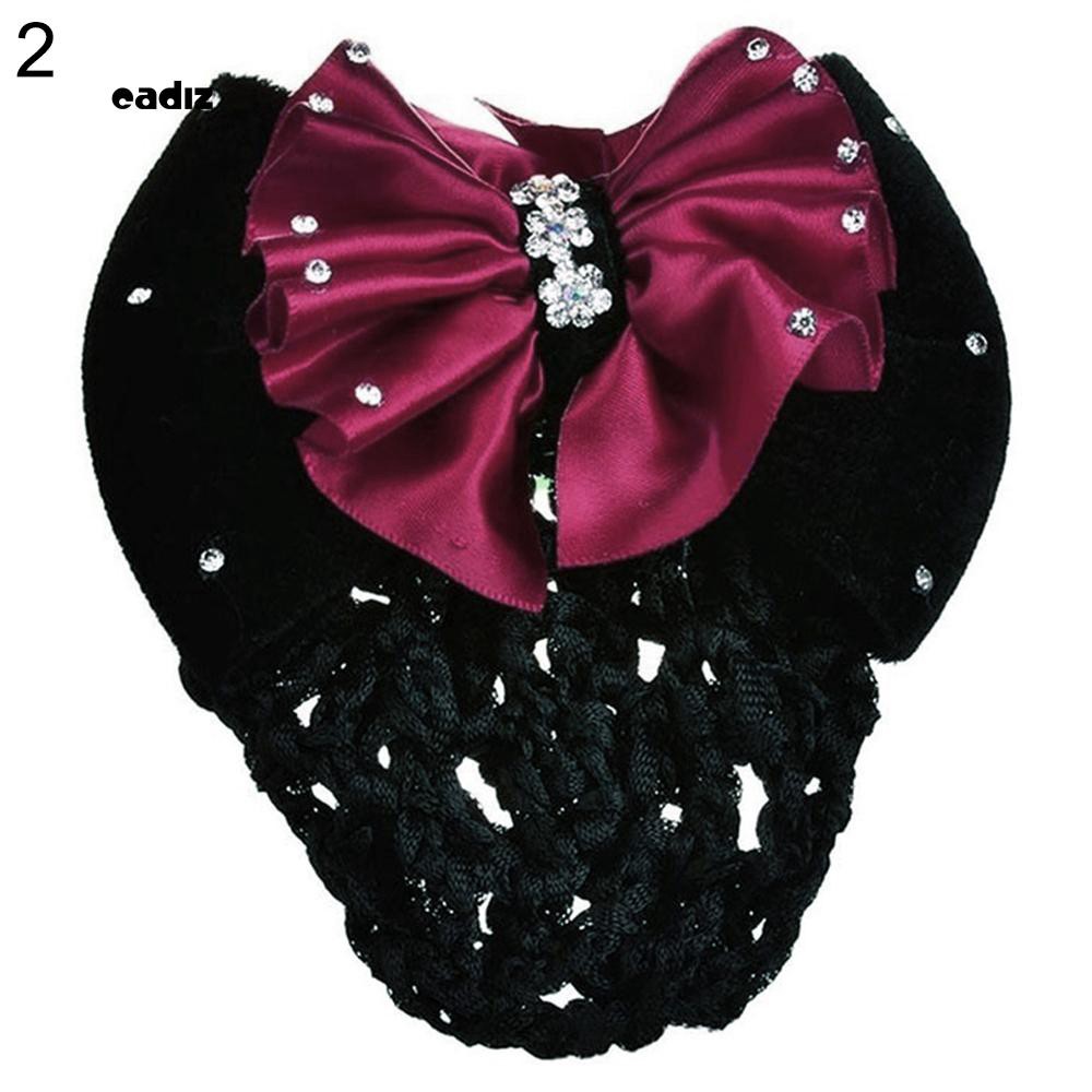 Kẹp búi tóc lưới công sở hình nơ to xinh xắn hợp thời trang cho nữ