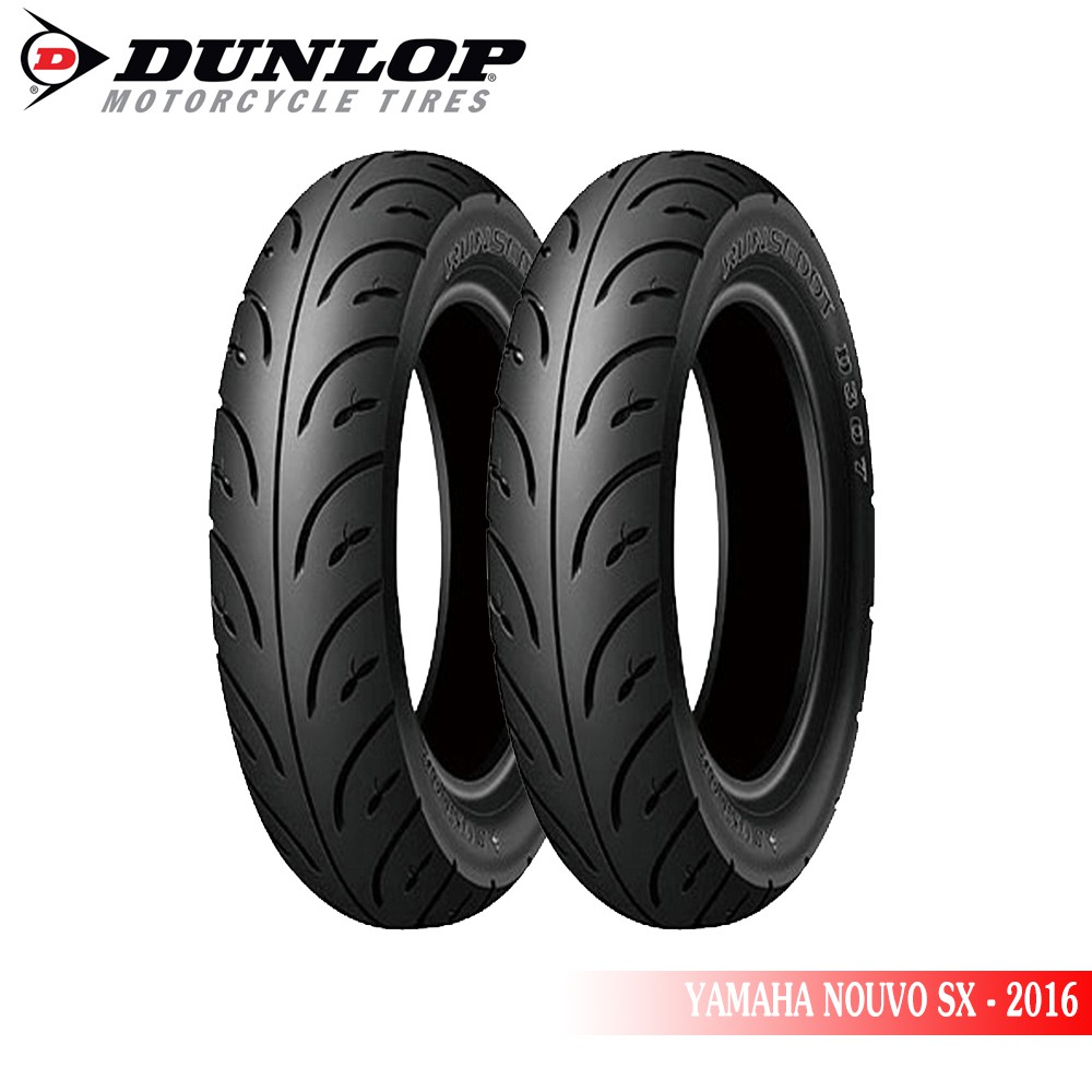 Cặp lốp xe YAMAHA NOUVO SX 2016 DUNLOP TRƯỚC 80/90-16 D307 và SAU 80/90-16 D307