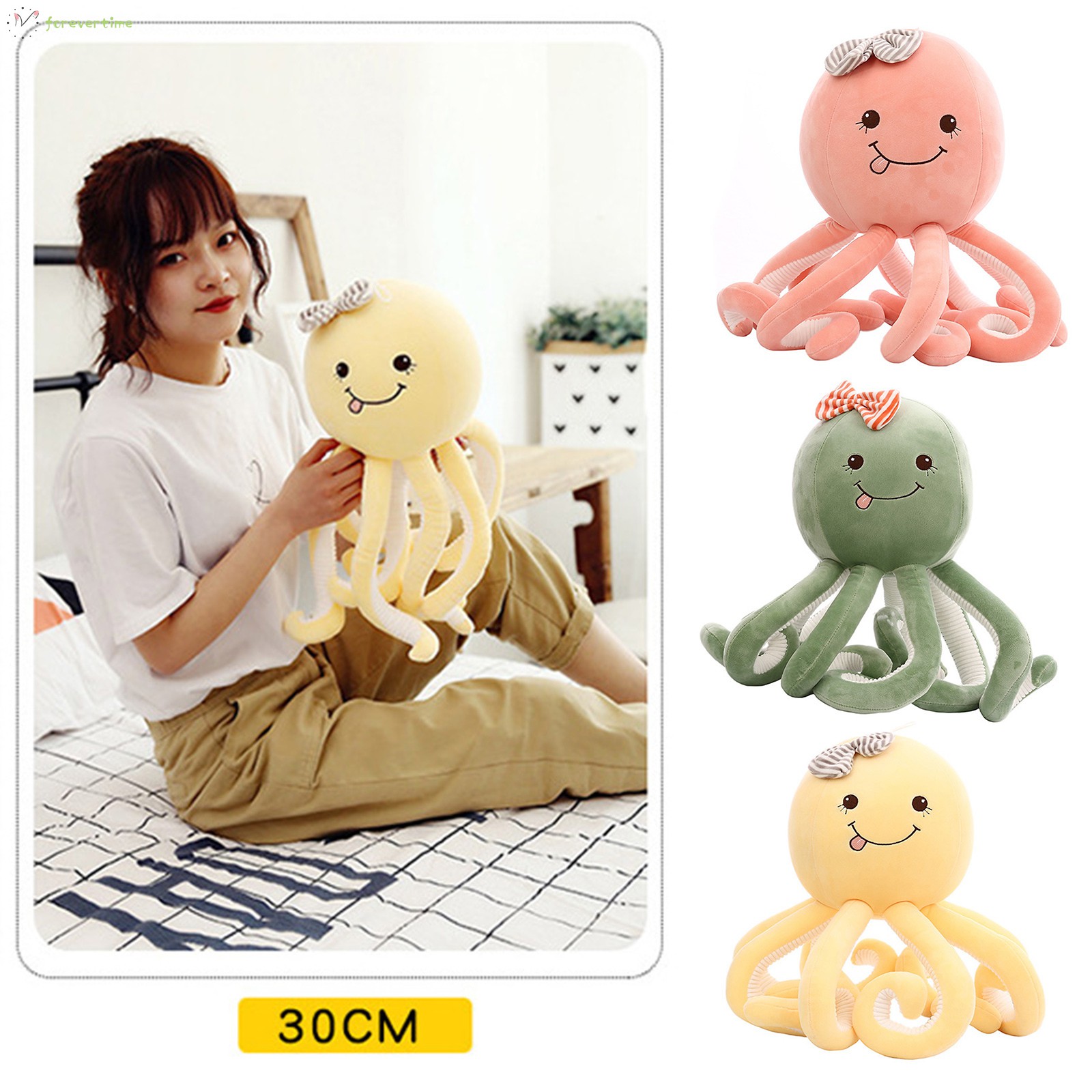 #Búp bê bạch tuộc# 30cm Cute Octopus Shape Plush Toy Soft Stuffed Marine Animal Toy For Boys Girls Birthday Presents