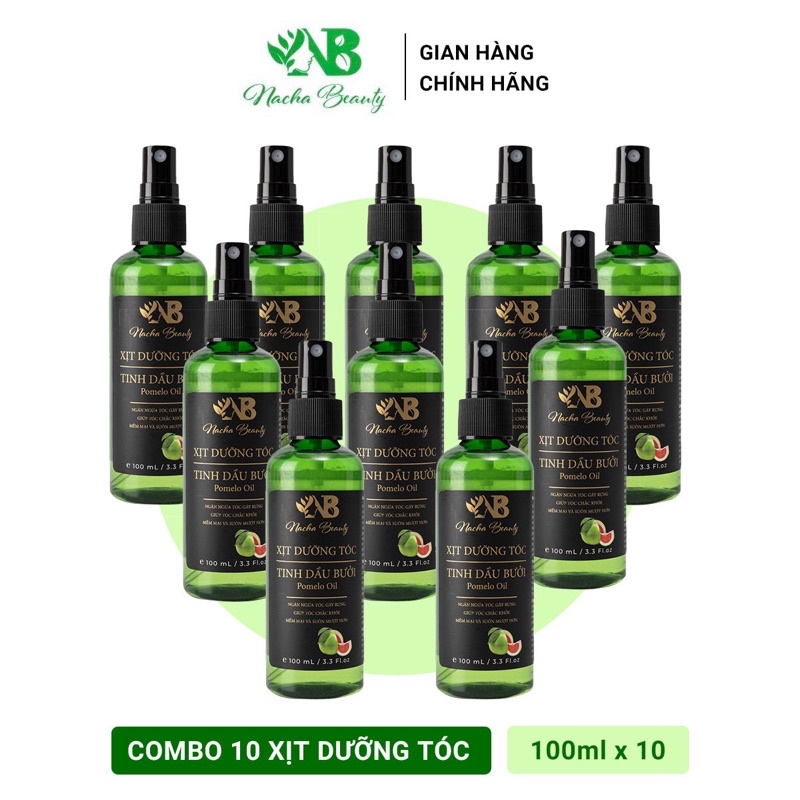 Combo 10 chai Dưỡng tóc tinh dầu vỏ bưởi Pomelo Nacha Beauty 100ml