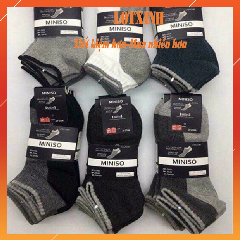 SET 3 đôi Tất Nam Cổ Ngắn Vớ Nam Nữ vải Cotton dày vừa, chất liệu thoáng mát khử mùi TATNAM05